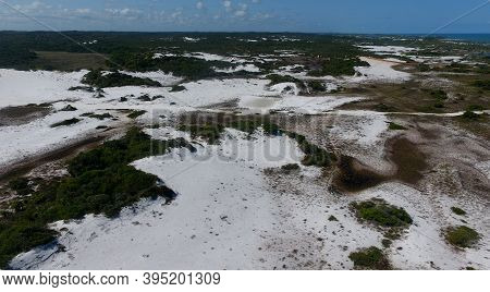Mata De Sao Joao, Bahia / Brazil - Octuber 2, 2020: Aerial View Of Dunes In The District Of Santo An