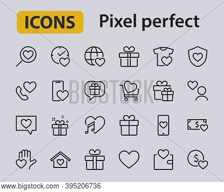 The Set Of Icons About Love Contains Such Icons As Love Of Music, Declaration Of Love, Heart, Favori