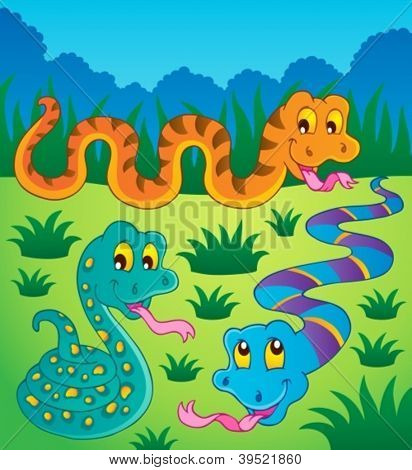 Obraz z motywem węża 1 - ilustracji wektorowych.