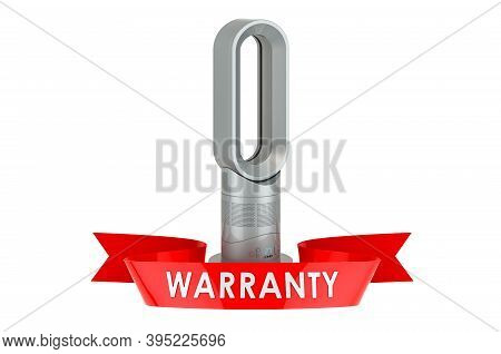 Bladeless Air Fan Warranty Concept. 3d Rendering Isolated On White Background