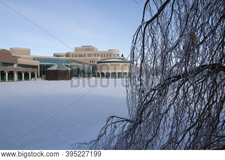 Markham Civic Centre View After A Winter Ice Storm