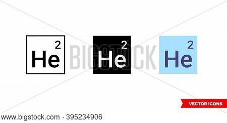 Hellium Icon Of 3 Types Color, Black And White, Outline. Isolated Vector Sign Symbol.