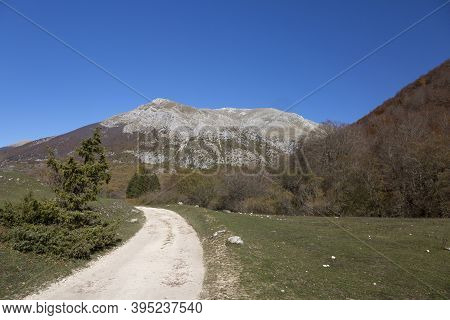 Abruzzo National Park - Val Fondillo With Marsicano Mount On The Background - Autumnal View