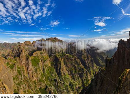 Pico do Arierio and Pico Ruivo - Madeira Portugal - travel background