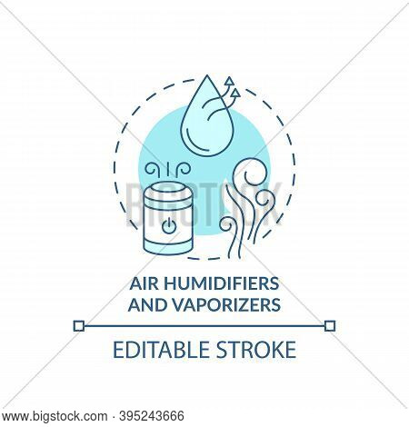 Air Humidifiers And Vaporizers Concept Icon. Adding Humidity To Air Idea Thin Line Illustration. Pro