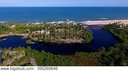 Mata De Sao Joao, Bahia / Brazil - Octuber 2, 2020: View Of The River Imbassai Near The Mouth In The