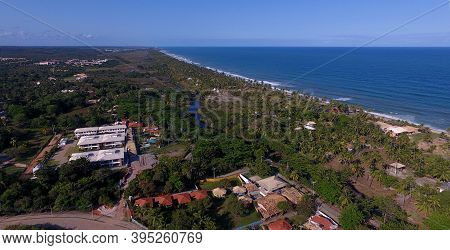 Mata De Sao Joao, Bahia / Brazil - Octuber 2, 2020: View Of The River Imbassai Near The Mouth In The
