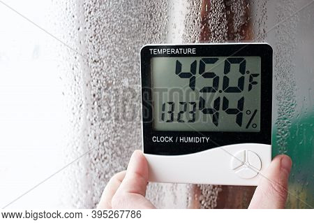 Humidity Indicator Is Indicated On The Hygrometer Of The Device. An Image Of Electronic Device To Ch
