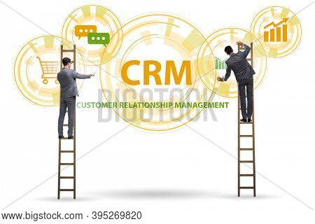 CRM custromer relationship management concept with businessman