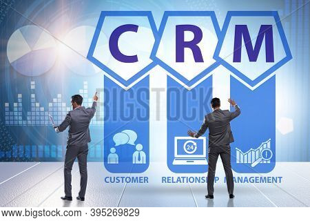 CRM custromer relationship management concept with businessman