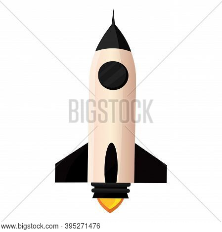 Isolated Space Rocket Black Road To Sapace Icon - Vector