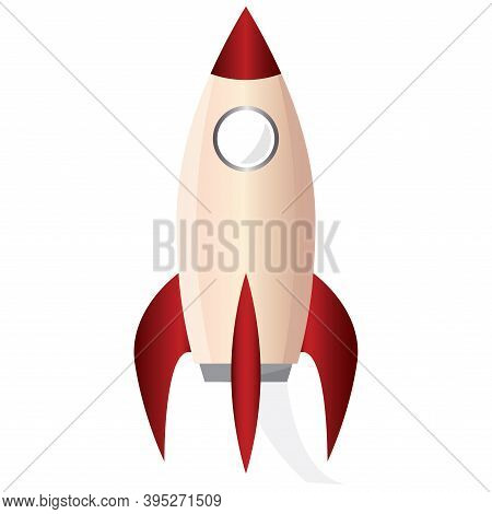 Isolated Space Rocket Red Road To Sapace Icon - Vector