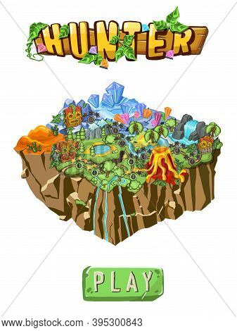 Set Of Level Maps Assets. Gui Map Screen. Forest , Winter, Summer. Forest Game Elements. Game Map Fo
