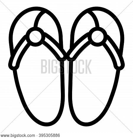 Beach Sandals Icon. Outline Beach Sandals Vector Icon For Web Design Isolated On White Background
