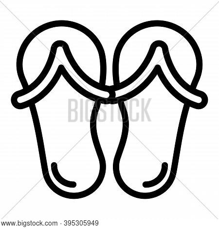 Footgear Sandals Icon. Outline Footgear Sandals Vector Icon For Web Design Isolated On White Backgro