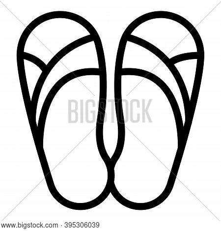 Rubber Beach Sandals Icon. Outline Rubber Beach Sandals Vector Icon For Web Design Isolated On White