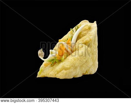 Malay Cuisine Or Stuffed Tofu Called Tauhu Sumbat On Black Background