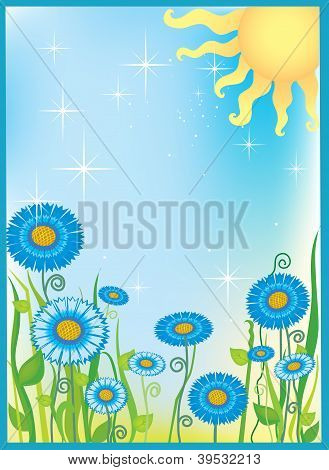 Vektör arka plan-yaz alan Flowers.eps