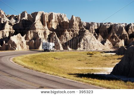 Camper nelle Badlands