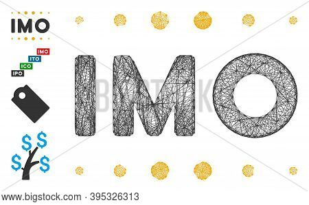 Vector Wire Frame Imo Caption. Geometric Wire Frame 2d Net Based On Imo Caption Icon, Designed From 