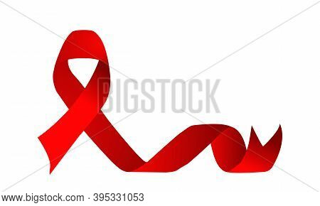 Red Ribbon Vector Design. Symbol For World Aid Day