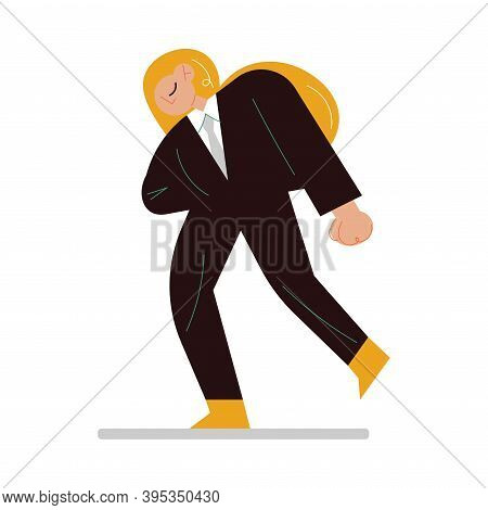 Business Woman Going To Meeting And Napping Feeling Tired
