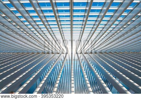 LIEGE, BELGIUM - February 24, 2018: Railway station Liege-Guillemins
