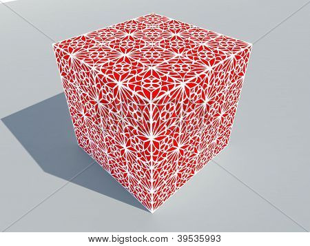 3D červené okrasné box červená snd bílé