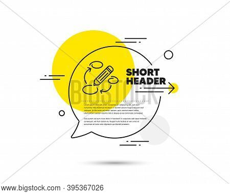 Keywords Line Icon. Speech Bubble Vector Concept. Pencil Symbol. Marketing Strategy Sign. Keywords L