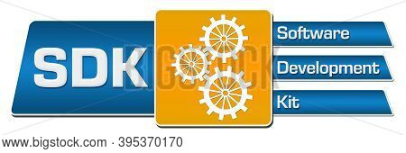 Sdk - Software Development Kit Text Written Over Blue Orange Background.