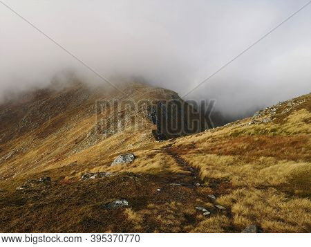 Stunning Views Of The Remote Scottish West Highland Scenery From The Mountain Of Sgurr A' Mhaoraich 