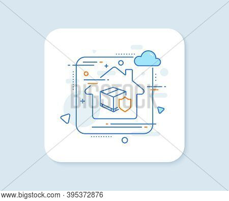 Delivery Insurance Line Icon. Abstract Vector Button. Parcels Tracking Sign. Shipping Box Symbol. De