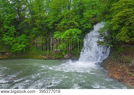 Makhuntseti Waterfall At Spring In South Western Georgia