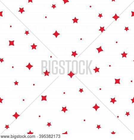 Vector Tiny Christmas Stars Repeat Pattern Backcground