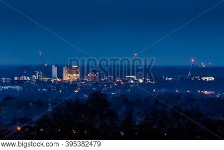 Woking, Surrey, Uk - 19th January 2018: A View Of The Woking Town Centre Skyline Prior To The Extens