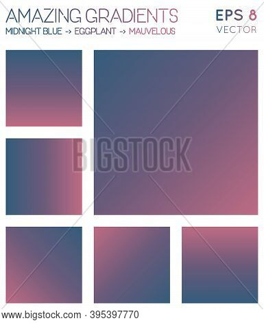 Colorful Gradients In Midnight Blue, Eggplant, Mauvelous Color Tones. Adorable Background, Extraordi