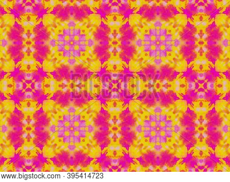 Talavera Pattern Design. Red And Orange Ink Stripes. Textures Ethnic. Ornamental Swimwear Print Desi