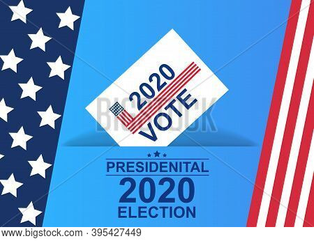 Voting Concept In Flat Style. Presidential Voting Election. Democracy, Republica. Cartoon Vector Ill