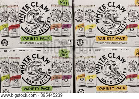 Indianapolis - Circa November 2020: White Claw Hard Seltzer Display. In 2019, White Claw Accounted F