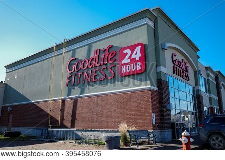 Ottawa, Ontario, Canada - November 5, 2020: A Goodlife Fitness 24-hour Gym On Strandherd Drive In Ba