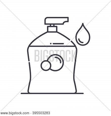 Liquid Soap Concept Icon, Linear Isolated Illustration, Thin Line Vector, Web Design Sign, Outline C