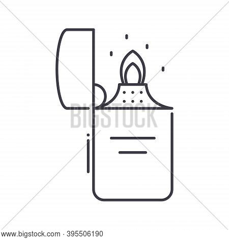 Ligher Icon, Linear Isolated Illustration, Thin Line Vector, Web Design Sign, Outline Concept Symbol