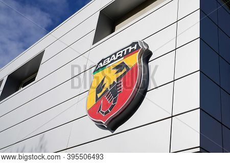 Bordeaux , Aquitaine / France - 11 11 2020 : Abarth Car Dealerships Store Logo And Text Sign Front O