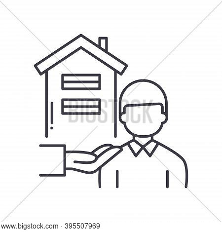 Lessor Icon, Linear Isolated Illustration, Thin Line Vector, Web Design Sign, Outline Concept Symbol