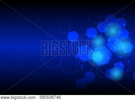 Geometric Abstract Background With Connected Line And Dots. Structure Molecule And Communication. Ve