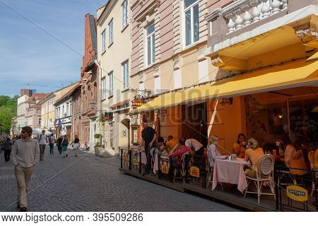 Vilnius, Lithuania - May 12, 2011: Beautifuul Streets Of Vilnius, Capital City Of Lithuania