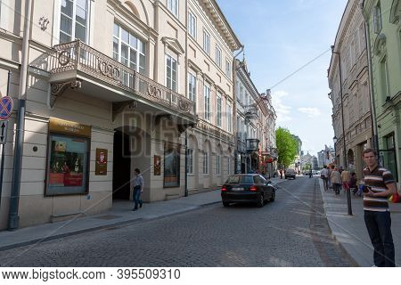 Vilnius, Lithuania - May 12, 2011: Beautifuul Streets Of Vilnius, Capital City Of Lithuania