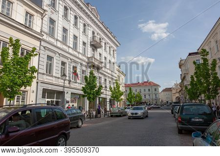 Vilnius, Lithuania - May 12, 2011: Beautifuul Streets Of Vilnius, Capital City Of Lithuania