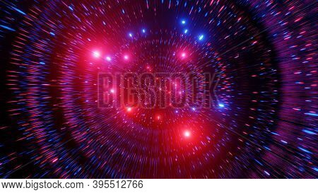 Glowing Colorchanging Particles Space Tunnel 3d Illustration Background Wallpaper
