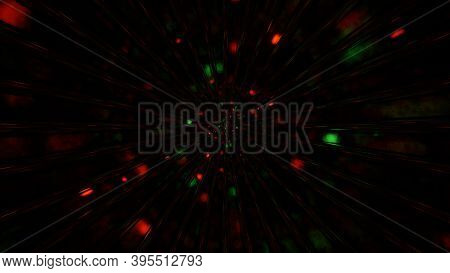 Fast Space Particles Flying Through 3d Illustration Background Wallpaper